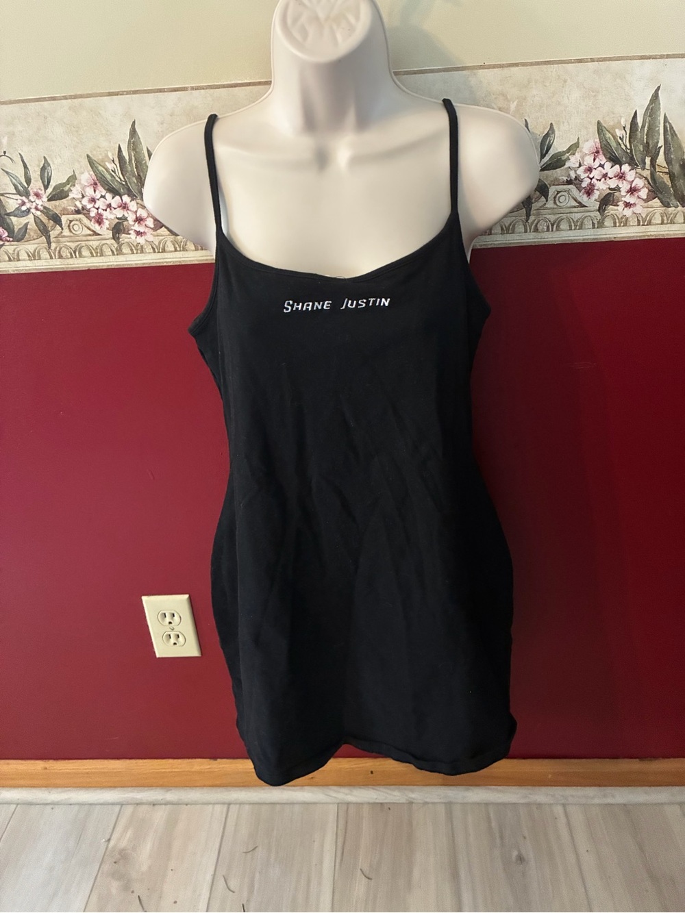 Shane Justin Black Spaghetti Strap Camisole Dress